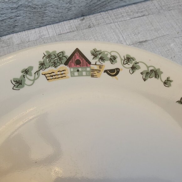 Vintage Corelle Crescendo Dinner Plate Birdhouse Ivy Design 10.5" Diameter - Picture 2 of 6